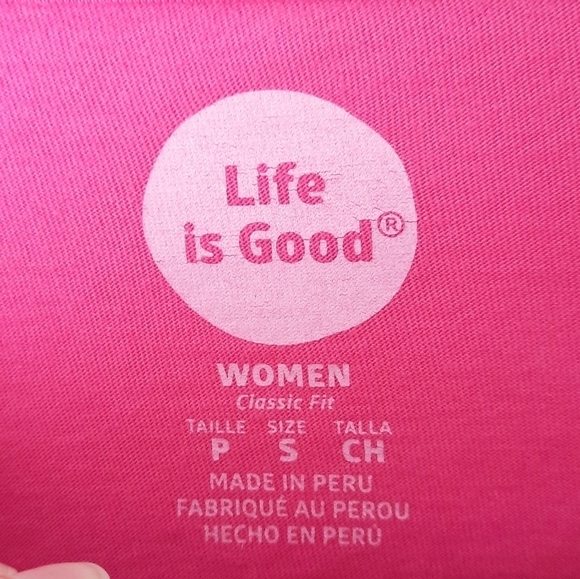 Life is Good Pink Simplify Long Sleeve Tee S - Picture 4 of 6